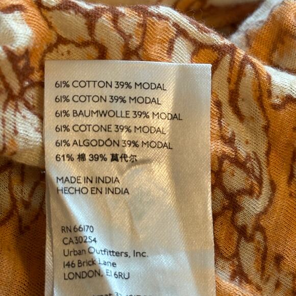 Free People Say the Word Cropped Top Womens Medium Peach Floral Ruched Modal - Picture 8 of 11